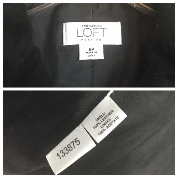 Loft Black Suede Leather Jacket, Size 8P - Picture 8 of 8